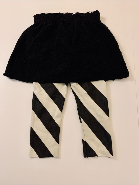 Miu Miu Other - Miu Miu Black Skirted Leggings with Bold Diagonal Stripes
